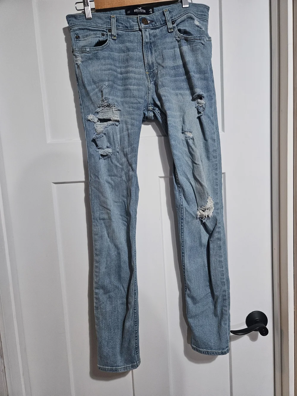Hollister Light Blue Distressed Men's Jeans